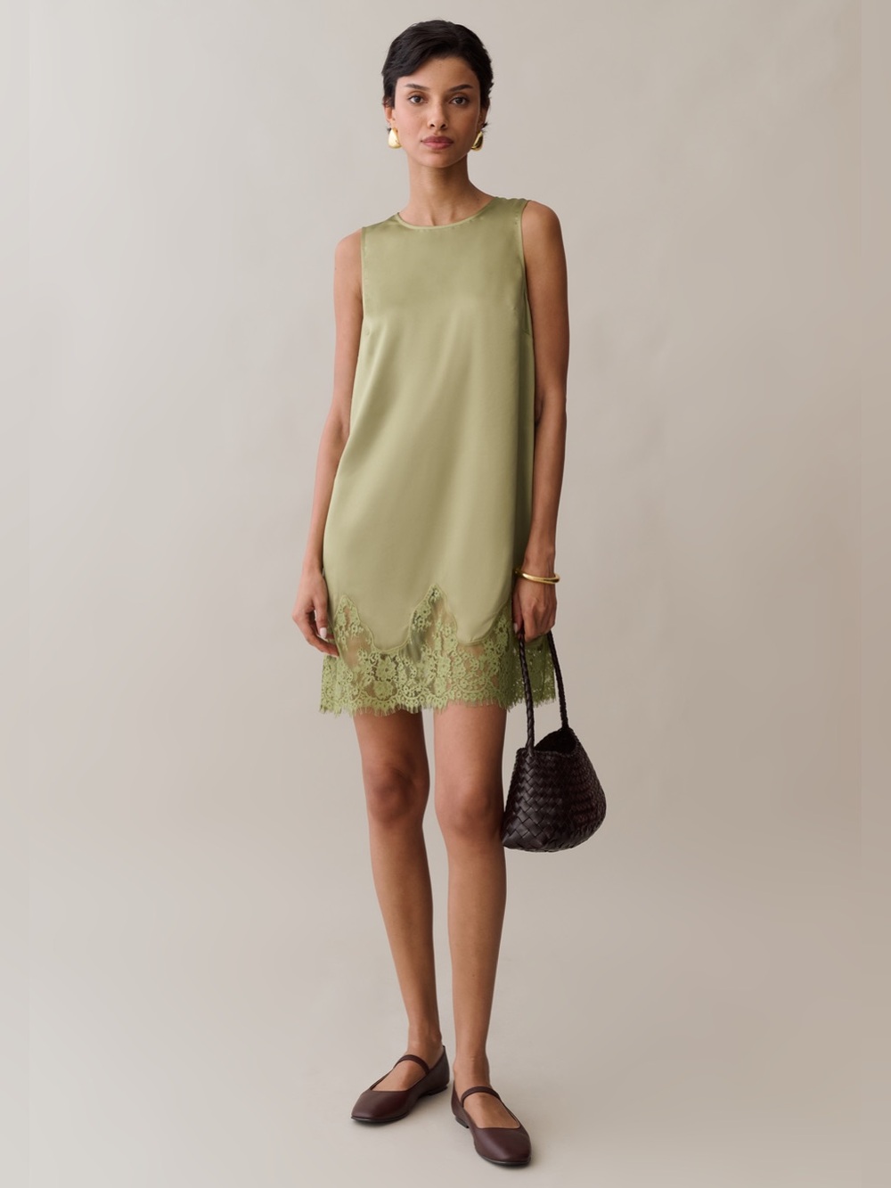 NWT Few Moda Yasmin Dress size Large L Green Moss lace mini Kourt